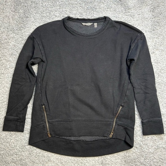 Athleta Sweatshirt Womens Extra Small Crewneck Black Activewear Basic Fitness - Picture 1 of 4